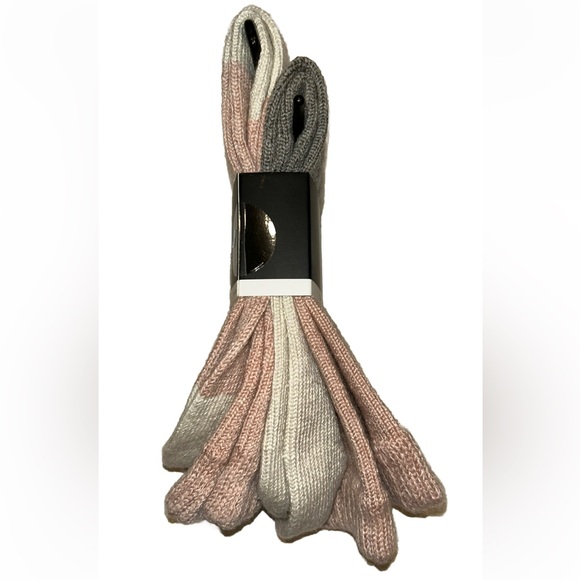 Frye Cashmere Blend Boot Crew Socks 2 Pair Women 5-10 Pink Gray White Ribbed $30 - Picture 9 of 10